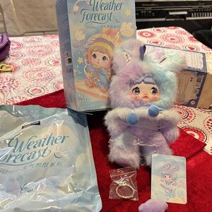 Nommi Weather Forecast Fog Plush w Keychain open box w/ hair and bag clip new
